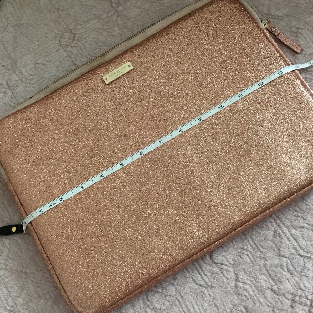 kate spade Rose Gold Glitter Laptop Sleeve - Picture 6 of 7